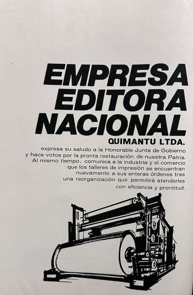 Después del Golpe, la revista recién reapareció el 2 de octubre. En dicha edición Quimantú expresaba su saludo a la «Honorable Junta de Gobierno».