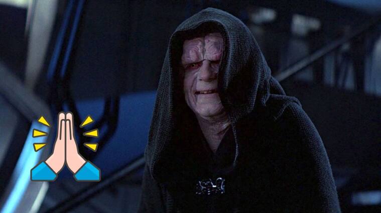 abuela rezo a figura de Palpatine - Star Wars