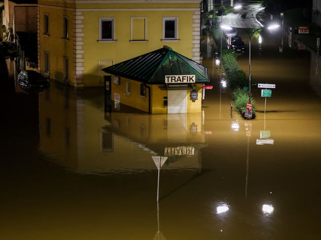 El temporal Boris provoca inundaciones en zonas de la ciudad de Sankt Pölten en Austria de Europa