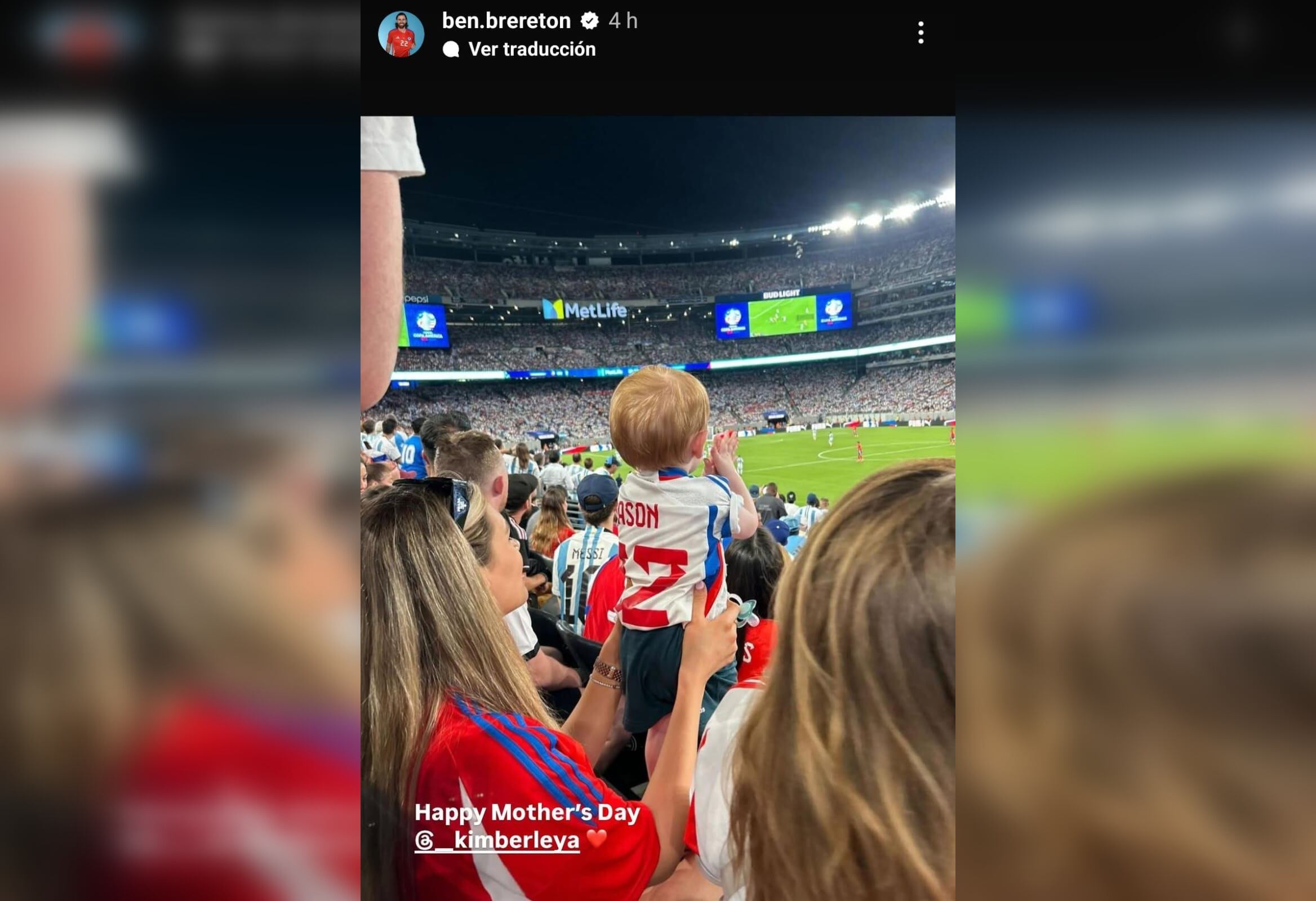 Historia de Instagram de Ben Brereton