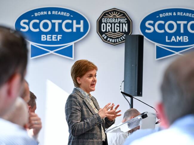 La primera ministra de Escocia, Nicola Sturgeon, en un acto en Edimburgo