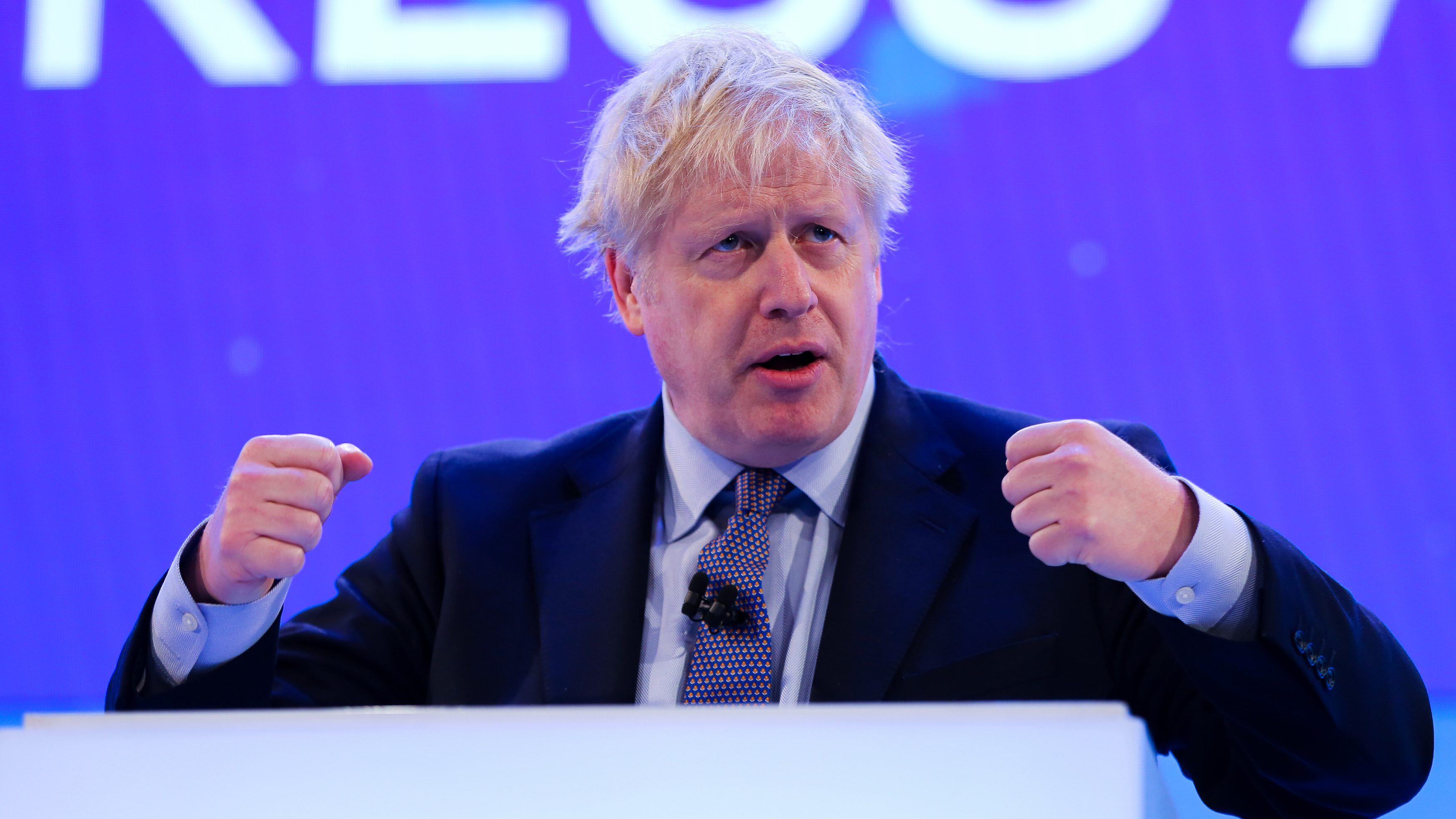 LONDON, UNITED KINGDOM - (ARCHIVE): A file photo dated on November 18, 2019 shows British Prime Minister Boris Johnson making a keynote speech at the annual CBI (Confederation of British Industry) conference at Intercontinental Hotel, Greenwich, in London, United Kingdom. British Prime Minister Boris Johnson tests positive for COVID-19. (Photo by Stringer/Anadolu Agency via Getty Images)