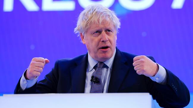 LONDON, UNITED KINGDOM - (ARCHIVE): A file photo dated on November 18, 2019 shows British Prime Minister Boris Johnson making a keynote speech at the annual CBI (Confederation of British Industry) conference at Intercontinental Hotel, Greenwich, in London, United Kingdom. British Prime Minister Boris Johnson tests positive for COVID-19. (Photo by Stringer/Anadolu Agency via Getty Images)
