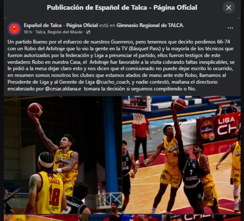 Cuenta oficial de Facebook de Español de Talca