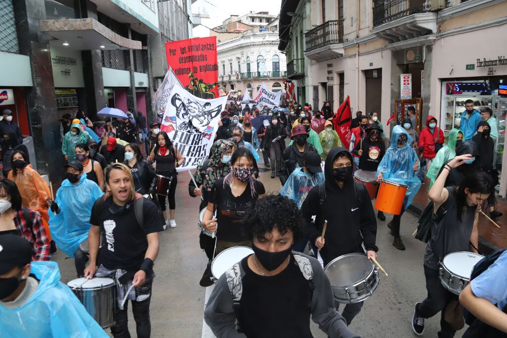 Manifestación en Quito en contra de las medidas económicas anunciadas por el gobierno