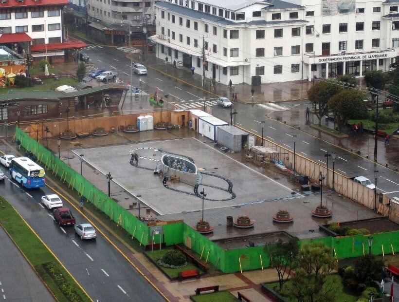 La pileta en construcción. / Cedida.