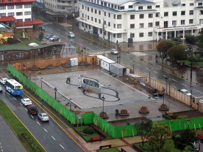 La pileta en construcción. / Cedida.
