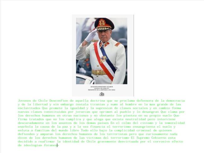 Mensaje Pinochet