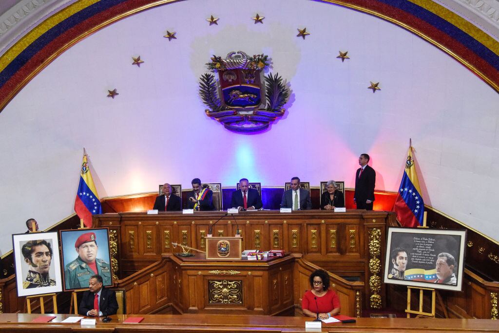 El mandatario venezolano Nicolas Maduro presente en la Asamblea Nacional