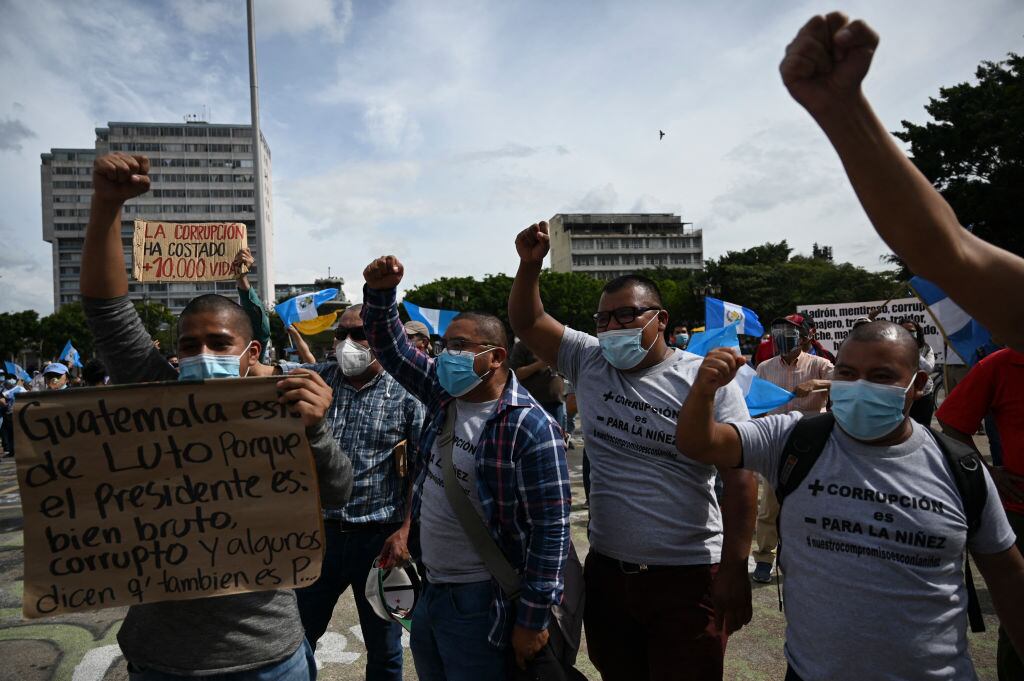 Protestas en Ciudad de Guatemala en contra del gobierno