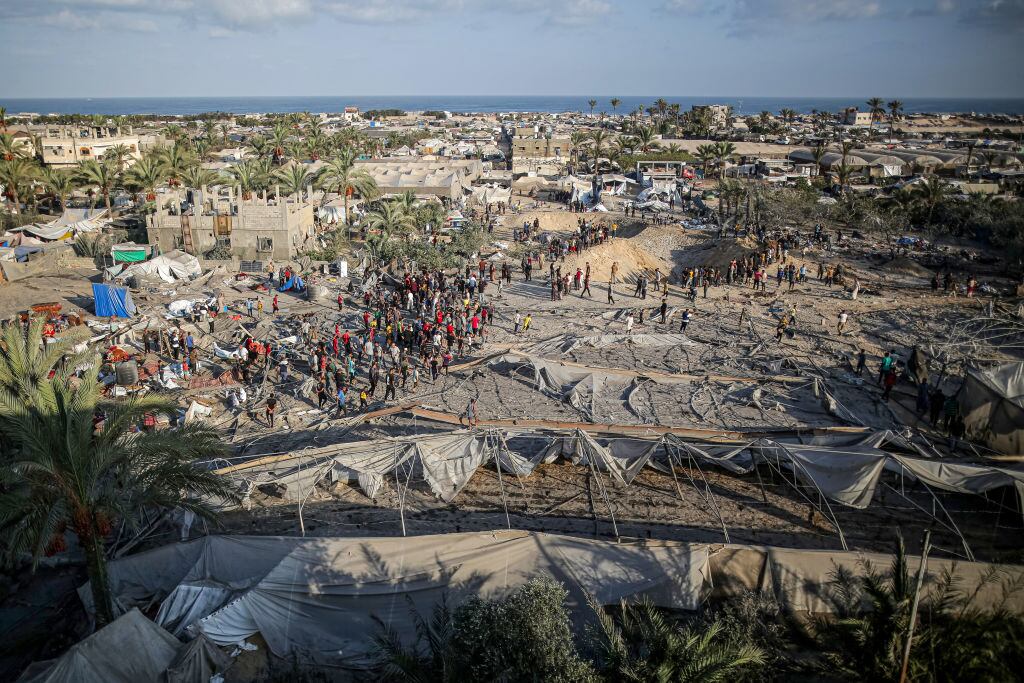 Un campamento humanitario en la Franja de Gaza en Palestina fue bombardeado por la fuerza aérea de Israel