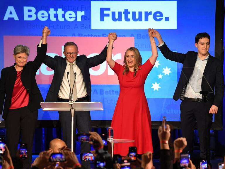 El festejo de los líderes laboristas en Australia por el triunfo electoral