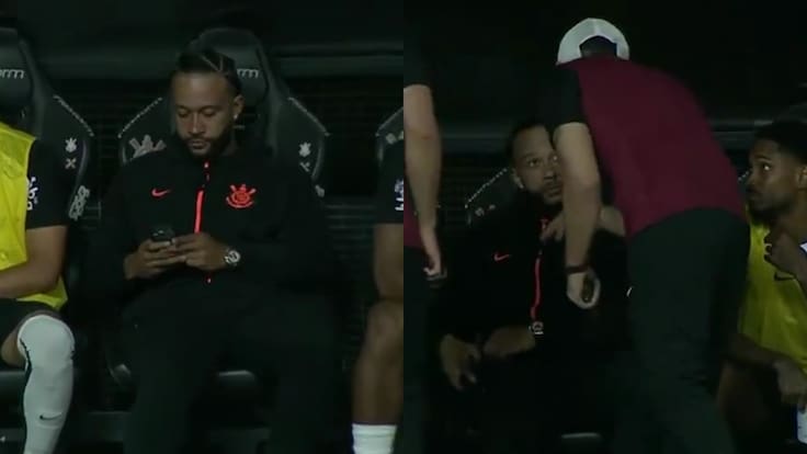 Depay desata polémica en Brasil por usar su celular en pleno partido de Corinthians: tuvo que dar explicaciones