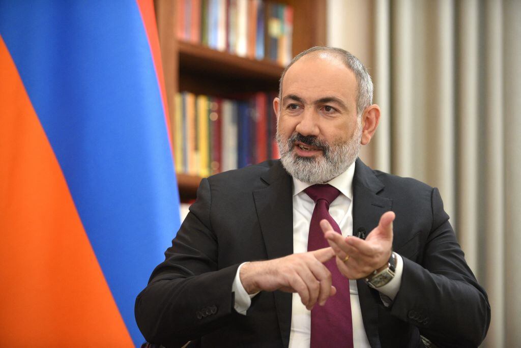El primer ministro de Armenia, Nikol Pashinyan, en una entrevista con AFP