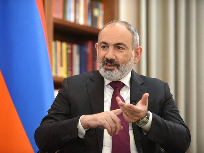 El primer ministro de Armenia, Nikol Pashinyan, en una entrevista con AFP