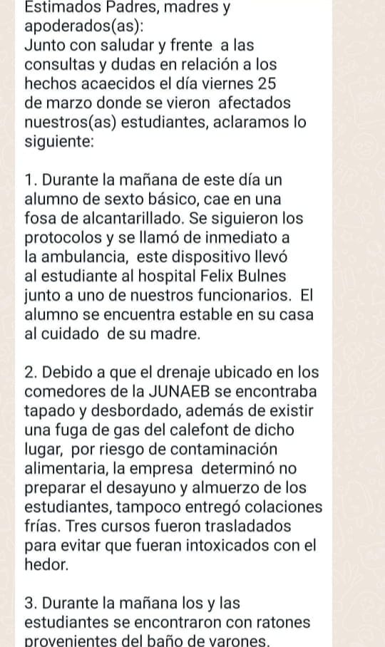 Dirección Liceo Darío Salas | Comunicado