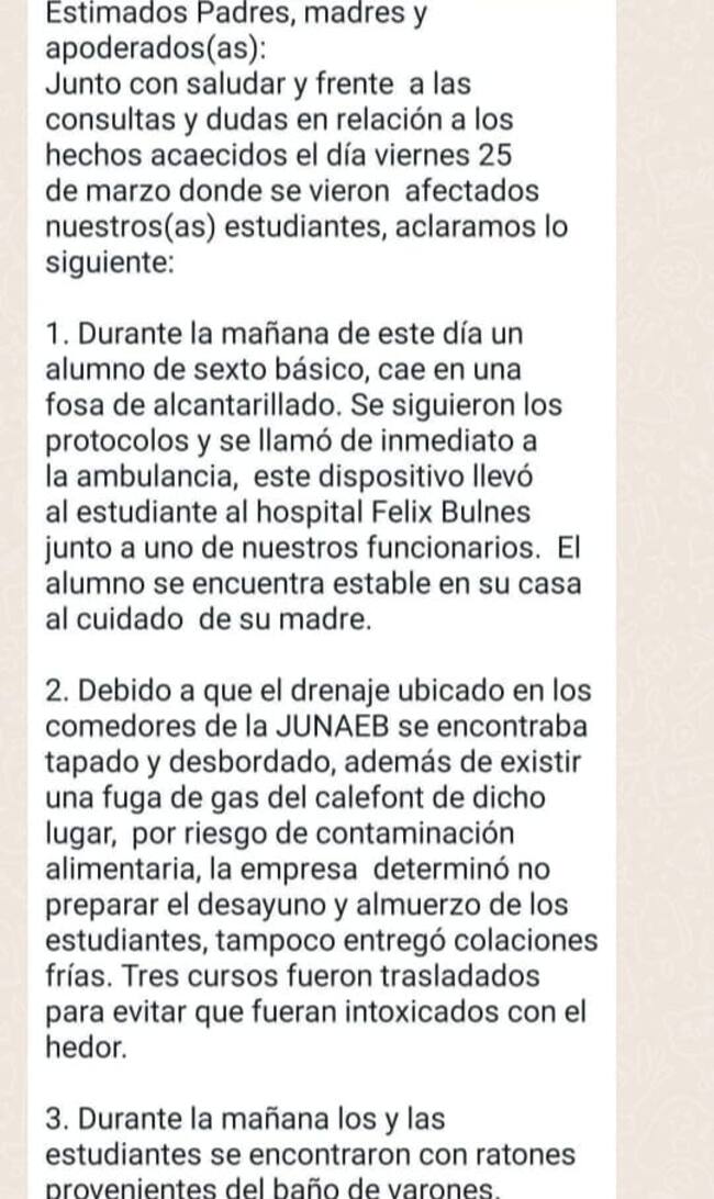 Dirección Liceo Darío Salas | Comunicado