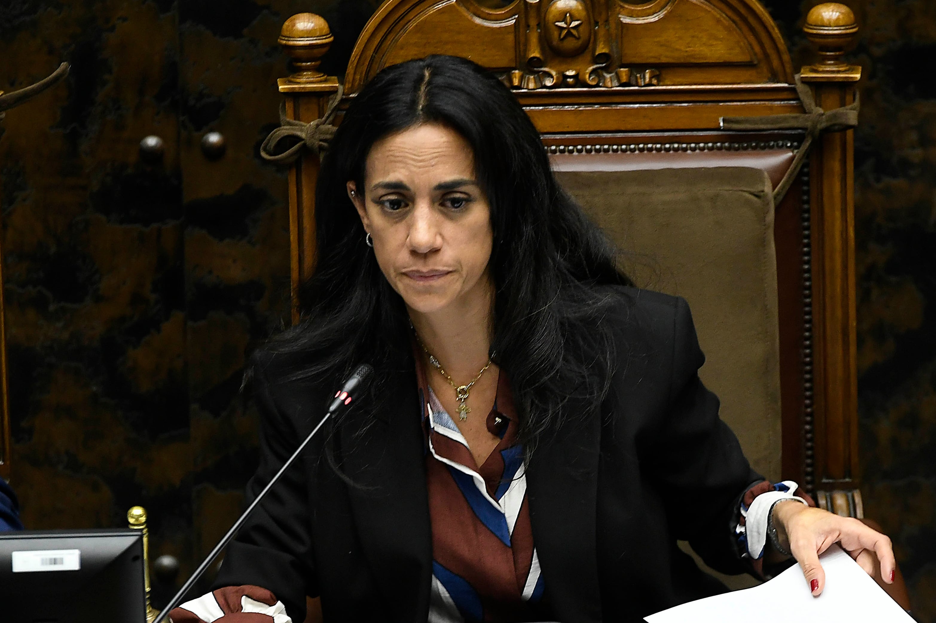 24 DE MARZO 2026 / VALPARAISO
En la testera Paulina Nuñez , durante prorrogar la vigencia del estado de excepción constitucional de emergencia, en la Región de La Araucanía, y las provincias de Arauco y del Biobío, de la Región del Biobío
FOTO:PABLO OVALLE ISASMENDI/ AGENCIAUNO