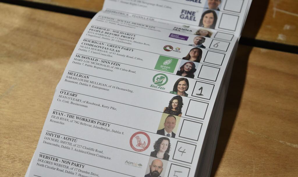 Votación a favor de la candidata del Sinn Féin