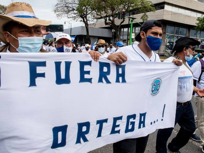 Protestas en contra del régimen de Daniel Ortega de nicaragüenses en Costa Rica