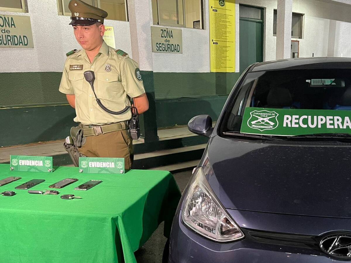 Gracias al GPS del celular: carabineros detiene a delincuentes dedicados al robo de vehículos