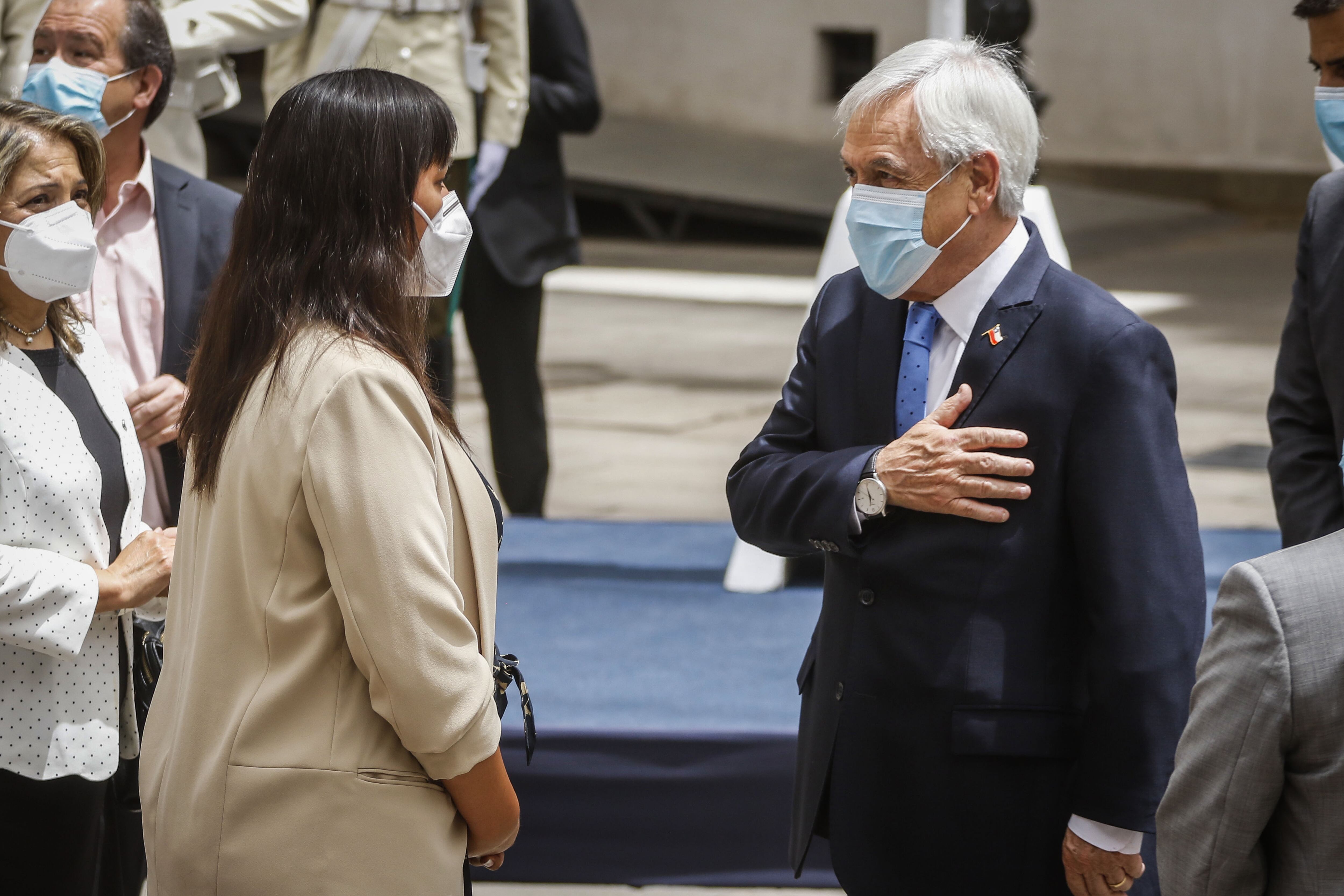 Izkia Siches y el Presidente Sebastián Piñera / Agencia Uno