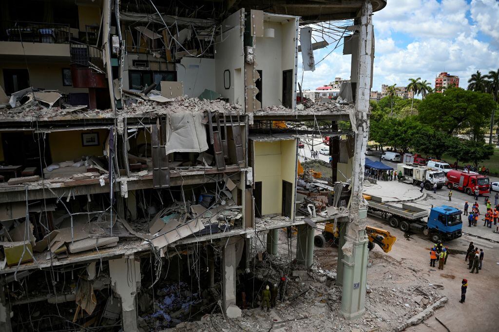 El grave daño que dejó la explosión de gas en un hotel de La Habana