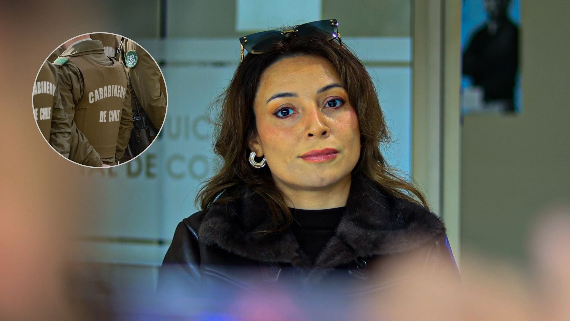 Camila Polizzi y carabineros
