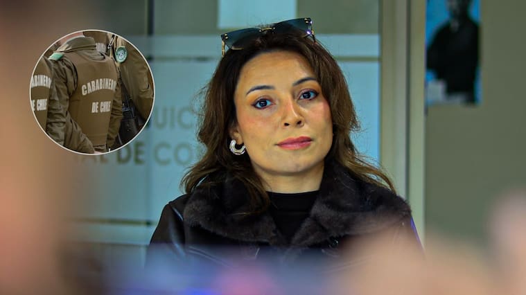 Camila Polizzi y carabineros