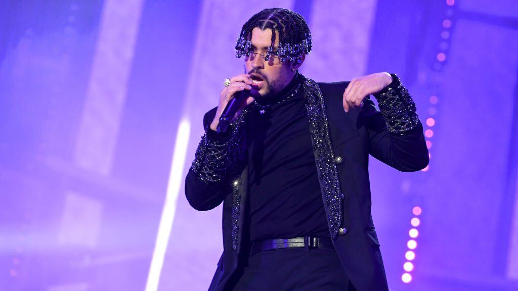 HOLLYWOOD, CALIFORNIA - OCTOBER 14: In this image released on October 14, Bad Bunny performs onstage at the 2020 Billboard Music Awards, broadcast on October 14, 2020 at the Dolby Theatre in Los Angeles, CA. (Photo by Kevin Winter/Getty Images)