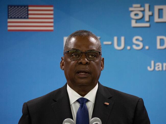 El secretario de defensa de los Estados Unidos, Lloyd Austin, ante los medios de comunicación