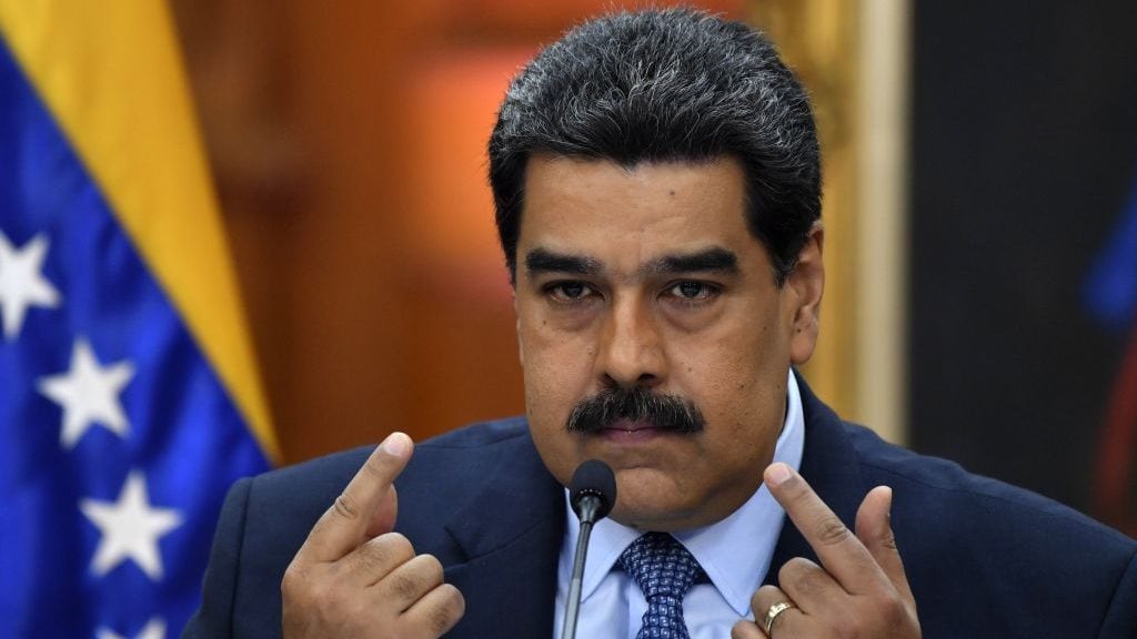 Venezuela's President Nicolas Maduro speaks during a press conference, where he warned the Lima Group that he would take energetic measures if they do not rectify their position on Venezuela in 48 hours, on the eve of assuming a new six-year mandate, at the Miraflores presidential palace in Caracas, Venezuela on January 9, 2019. - Last week the Lima Group -- made up of 14 mostly Latin American countries -- had urged Maduro to renounce his second term and deliver power to parliament, a demand Caracas blasted as incitement to stage a coup d'etat. (Photo by YURI CORTEZ / AFP)        (Photo credit should read YURI CORTEZ/AFP via Getty Images)