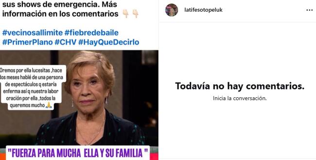 La publicación de Latife Soto en su cuenta de Instagram.