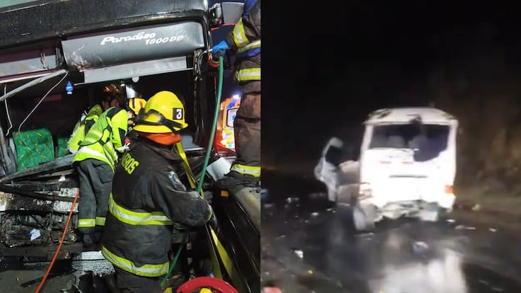 Choque entre bus y furgón deja al menos cinco heridos en la Ruta 78: hay restricción de pistas