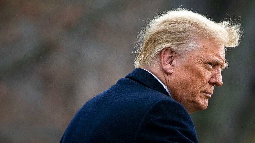 WASHINGTON, DC - DECEMBER 12: U.S. President Donald Trump departs on the South Lawn of the White House, on December 12, 2020 in Washington, DC. Trump is traveling to the Army versus Navy Football Game at the United States Military Academy in West Point, NY. (Photo by Al Drago/Getty Images)