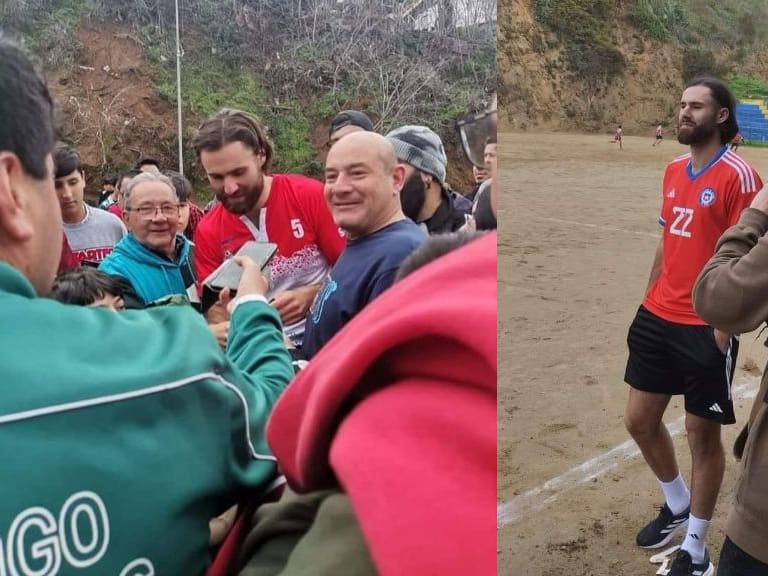 Ben Brereton juega fútbol con vecinos de Valparaíso durante rodaje de su serie «Breretour»