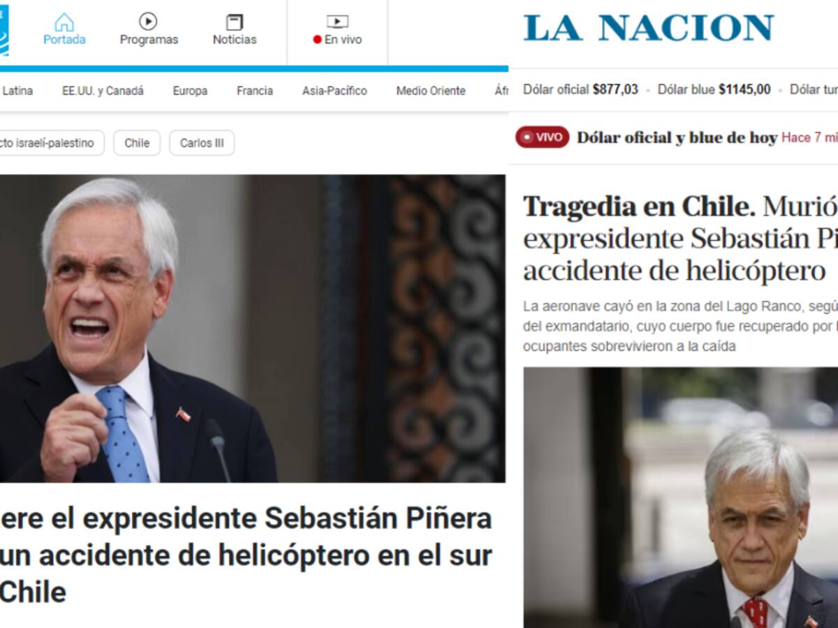 “Tragedia en Chile”: las reacciones de los medios internacionales ante la muerte del expresidente Sebastián Piñera