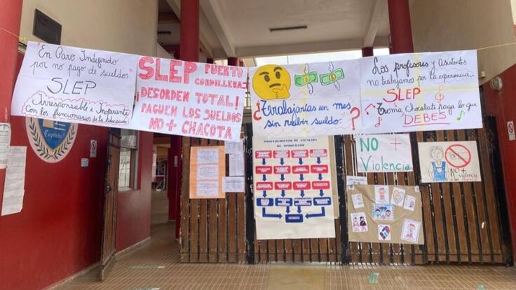 Continúa paro de profesores en comunas de Coquimbo y Andacollo: docentes acusan no pago de sueldos del SLEP Puerto Cordillera
