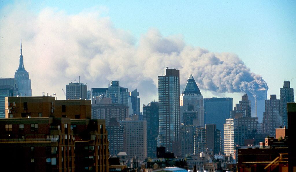 Imagen tras el atentado terrorista al World Trade Centre de New York