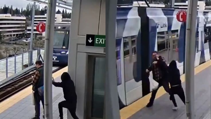Impactante momento en estación de Seattle: hombre empuja a pasajero hacia tren en movimiento
