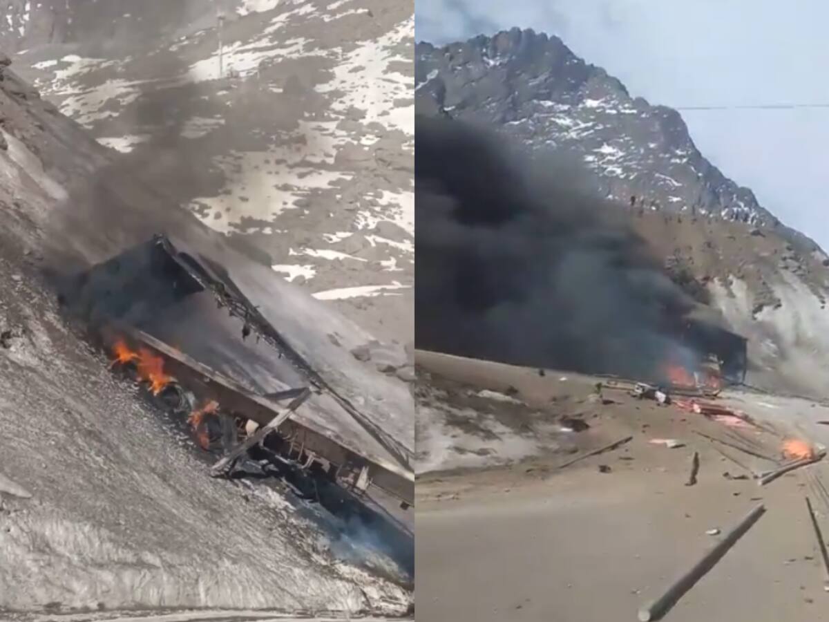 El conductor saltó justo a tiempo: camión cae al vacío en ruta que une a Chile con Argentina