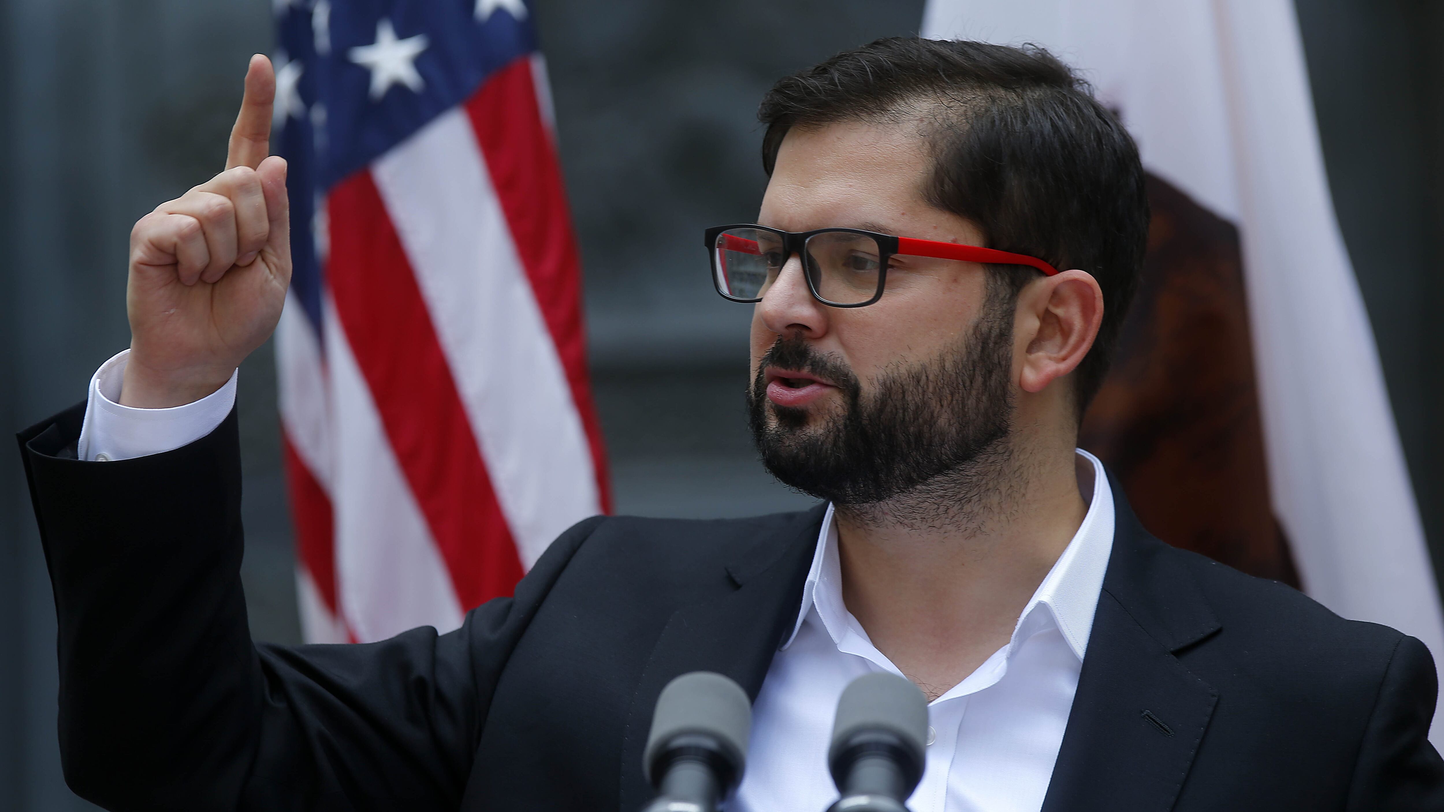 07 de Junio de 2022/LOS ANGELESEl Presidente de la República,Gabriel Boric Font, emite unas palabras al termino de una reunion con el Alcalde de Los Angeles,Eric Garcetti.
FOTO: CRISTOBAL ESCOBAR/AGENCIAUNO