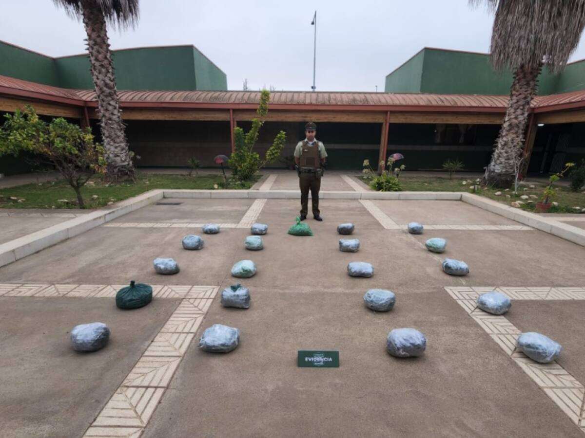 Detienen a dos sujetos con 22 kilos de marihuana ruta 5 Norte