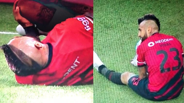 Arturo Vidal salió lesionado en duelo entre Athletico Paranaense y Fluminense por el Brasileirao