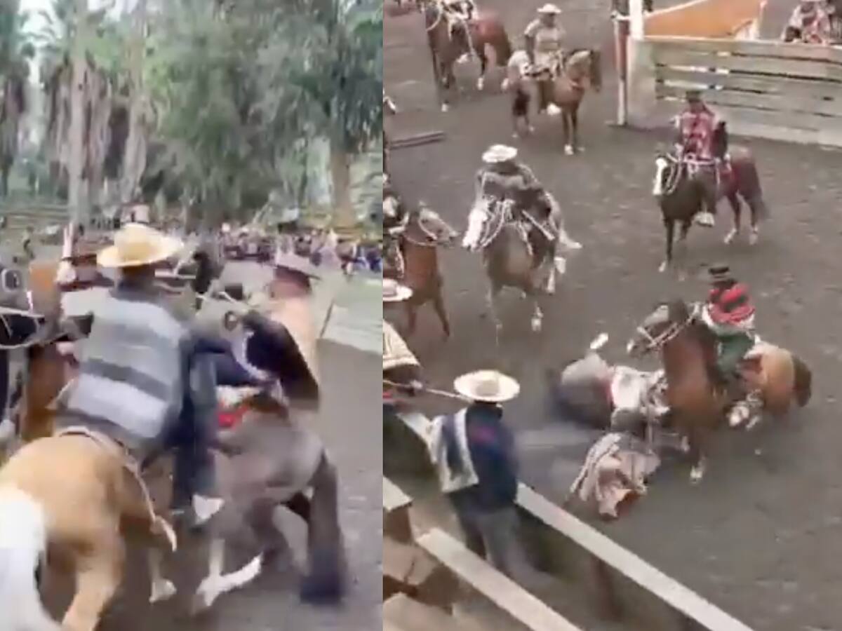 Registran violenta pelea entre jinetes en medialuna de San Vicente: involucrados serían de la misma asociación