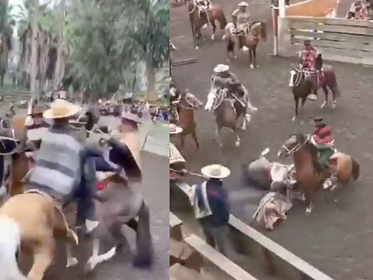 Registran violenta pelea entre jinetes en medialuna de San Vicente: involucrados serían de la misma asociación