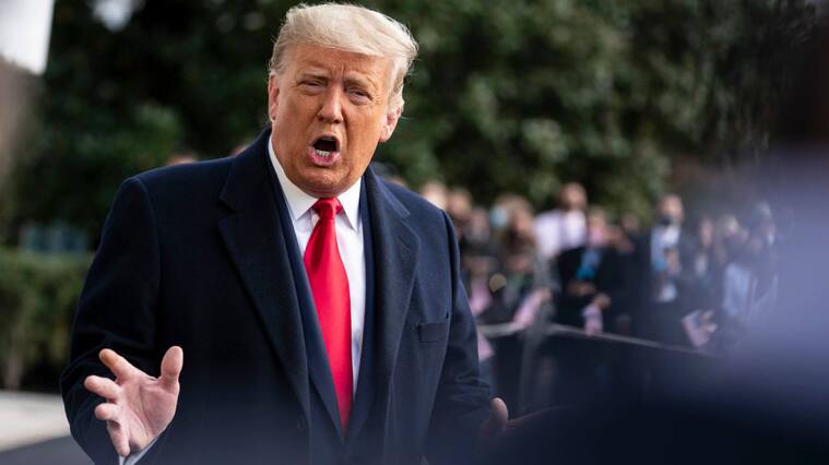 WASHINGTON, DC - OCTOBER 30: US President Donald Trump speaks to the press outside of the White House on October 30, 2020 in Washington, DC. President Trump will travel to Michigan, Wisconsin and Minnesota for the campaign rallies ahead of the presidential election on Tuesday. (Photo by Sarah Silbiger/Getty Images)