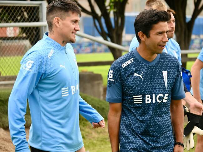 Nico Castillo y Nico Núñez en el entrenamiento de la UC | Instagram: Nicolás Castillo