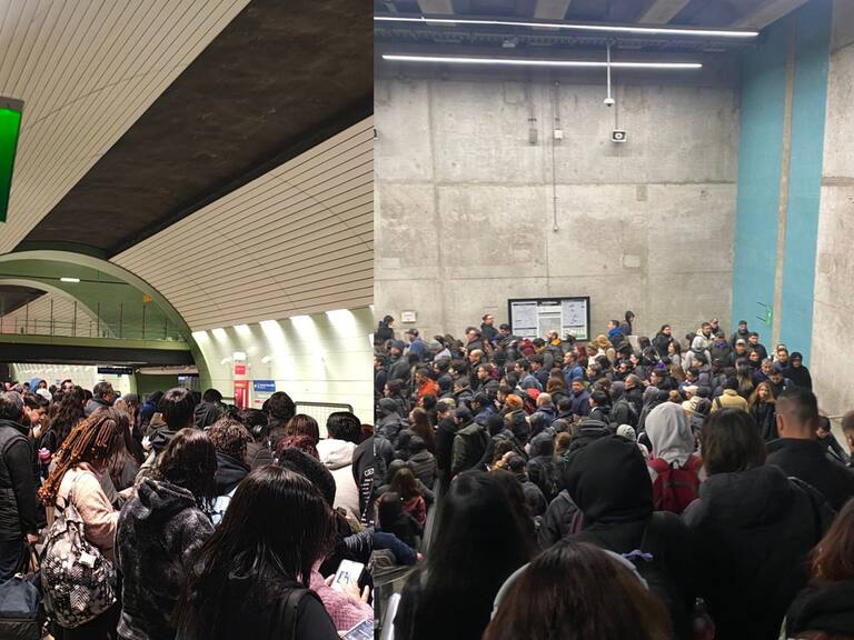 Fallas en Metro de Santiago provocan aglomeraciones y molestia entre pasajeros
