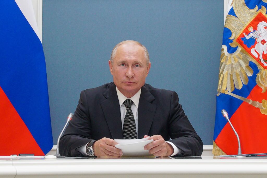 Vladimir Putin habla desde el Kremlin
